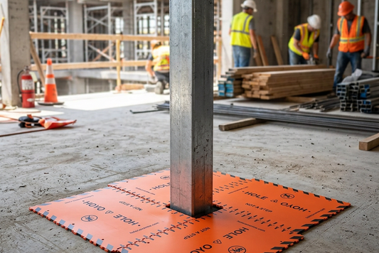 18 to 24 inch diamond cut hole cover set 4 pieces high visibility orange construction site