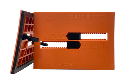 2 to 6 inch adjustable large rectangle hole cover high visibility orange construction site